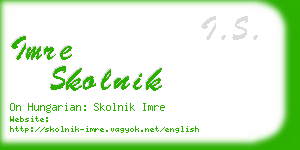imre skolnik business card